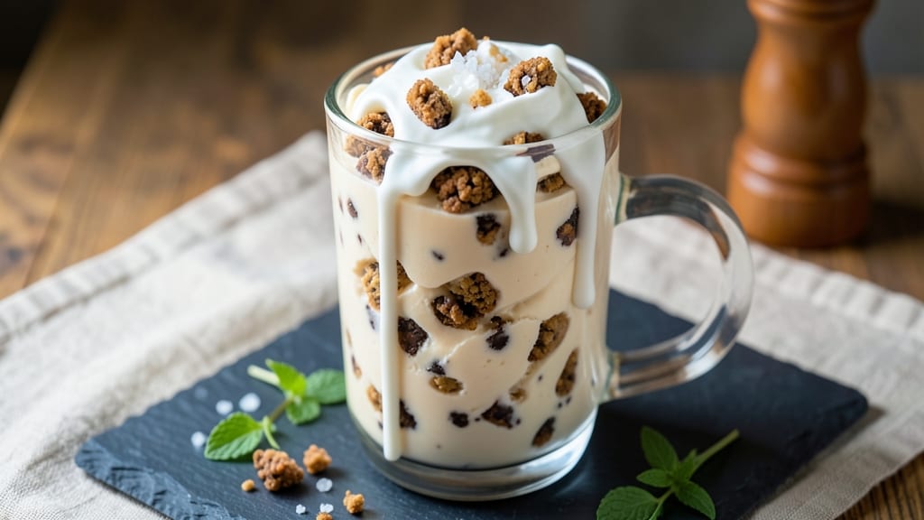 Chocolate Chip Cookie Dough Milkshake Recipe: Foil-Sealed Ice Cream Base With Cookie Chunks
