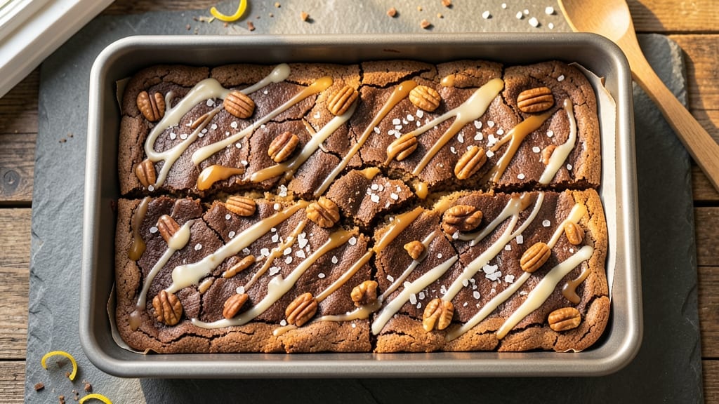 Candy Bar Cookie Bars Recipe: Fudgy Base with Crunchy Chocolate Topping