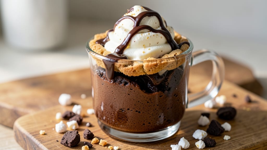 Brownie Cookie Cups Recipe: Warm Chocolate Rivers and Crunchy Pretzel Topping